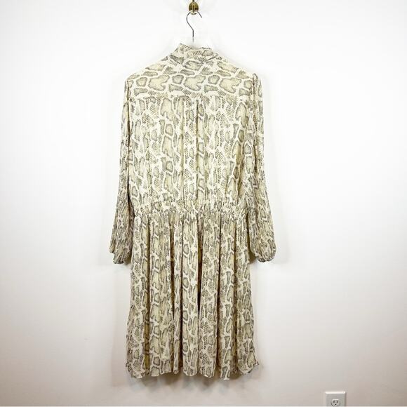 Anthropologie Current Air Olivia Snakeskin Pleated Midi Dress XLP - Picture 3 of 7